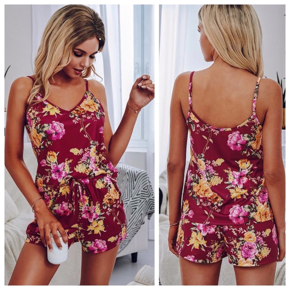 NEW Silky Floral 2 piece Lounge Set